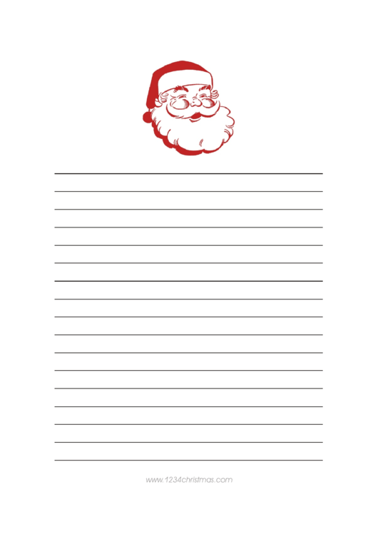 Santa Christmas Writing Paper Template Printable pdf