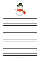 Snowman Christmas Writing Paper Template