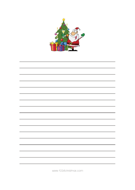 Cheerful Santa Christmas Writing Paper Template Printable pdf