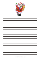 Santa With Gifts Christmas Writing Paper Template