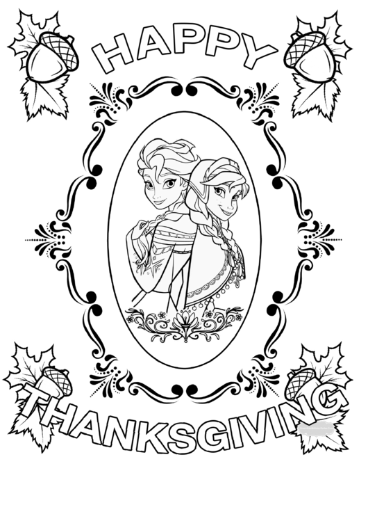 Frozen Thanksgiving Coloring Sheet Printable pdf