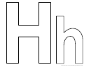 Upper-lower Case Letter H Template