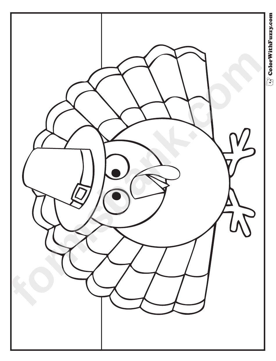 Piligrim Thanksgiving Turkey Coloring Sheet