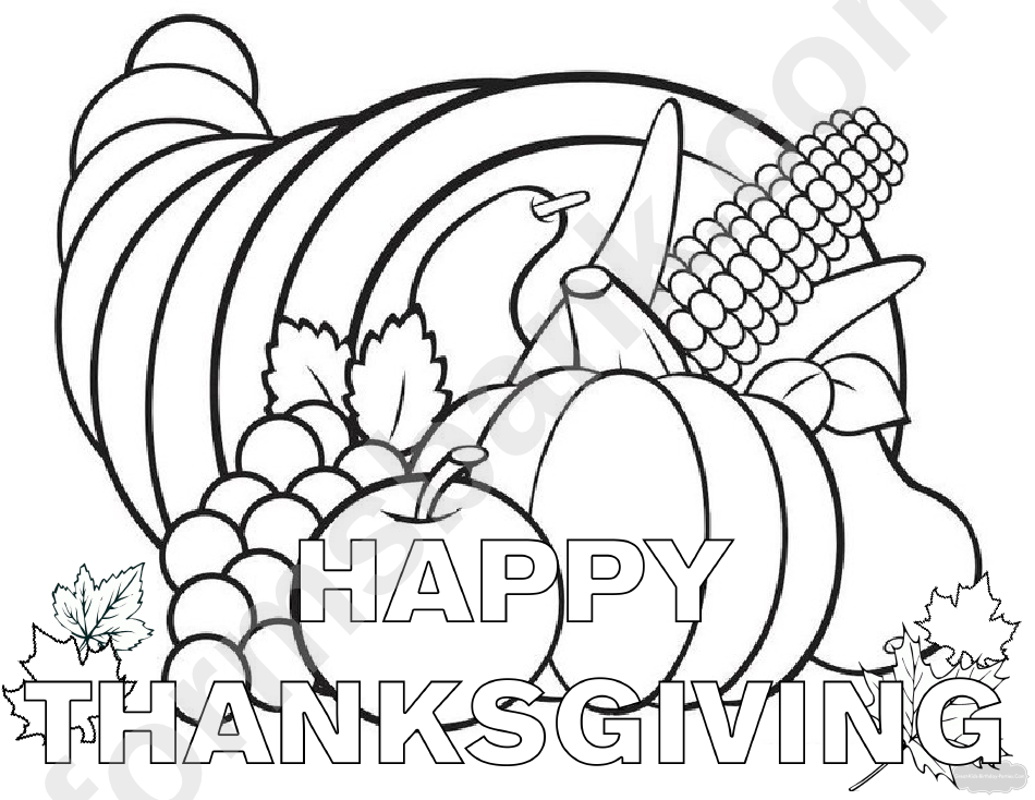 Happy Thanksgiving Coloring Sheet
