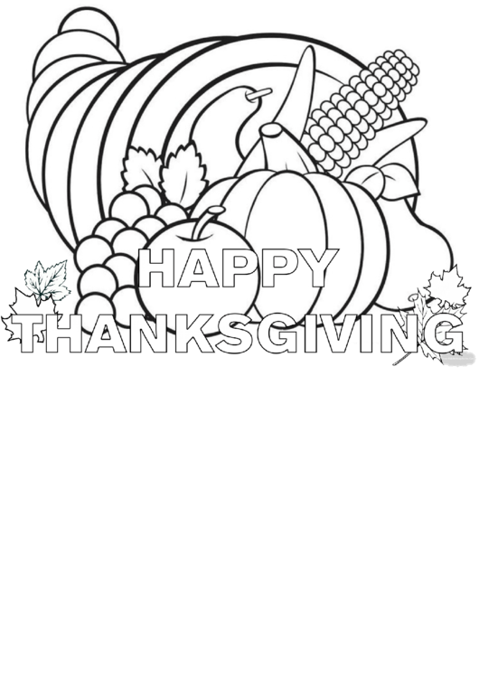 Happy Thanksgiving Coloring Sheet Printable pdf