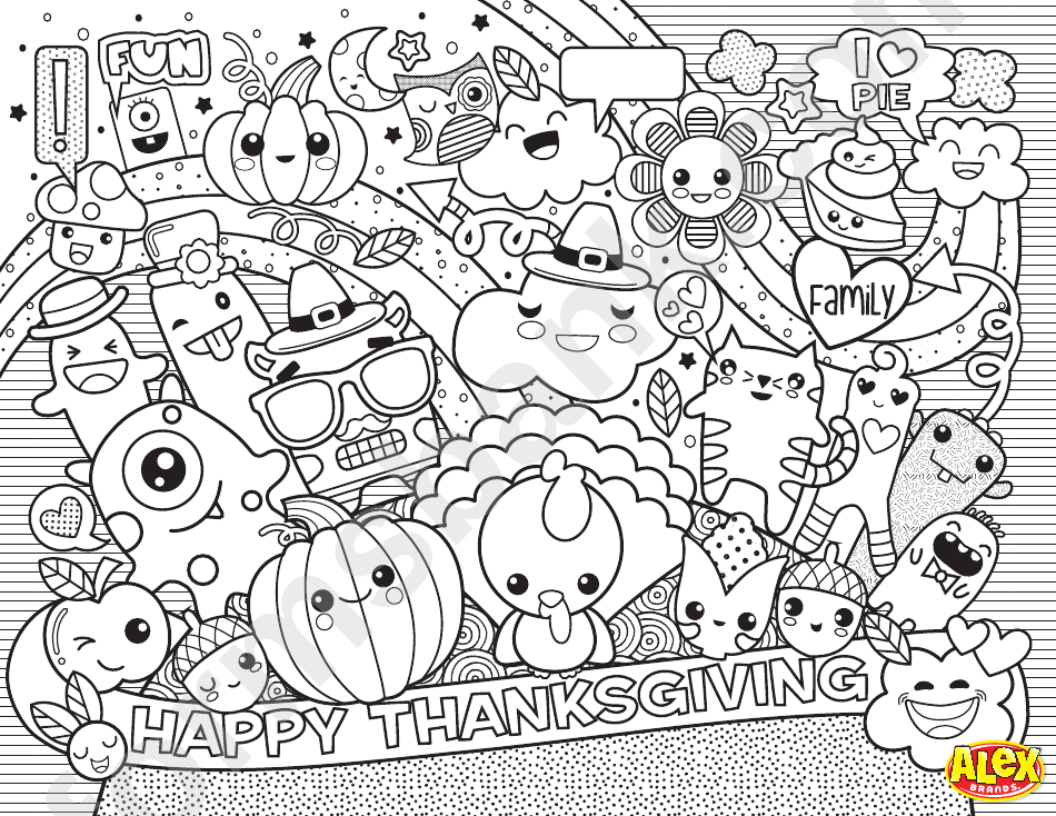 Happy Thanksgiving Coloring Sheet