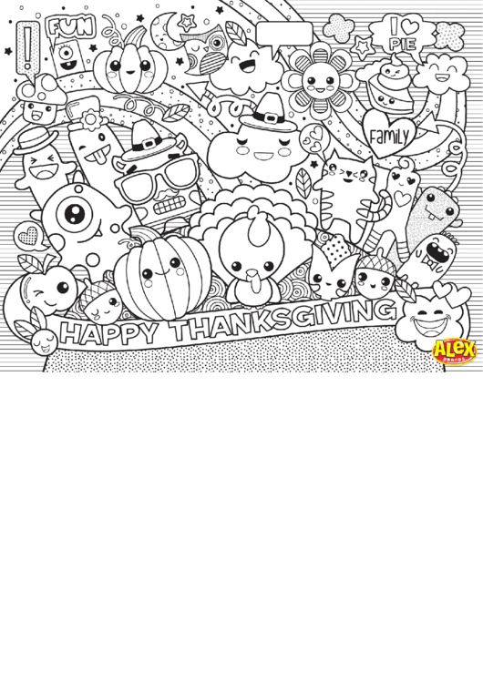 Happy Thanksgiving Coloring Sheet Printable pdf