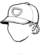 Boy In A Baseball Hat Coloring Sheet