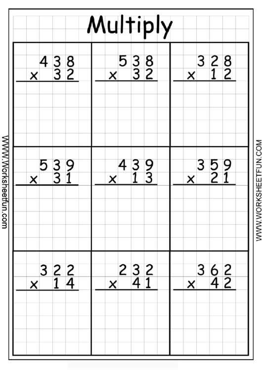 Multiplication Work Sheet Printable pdf