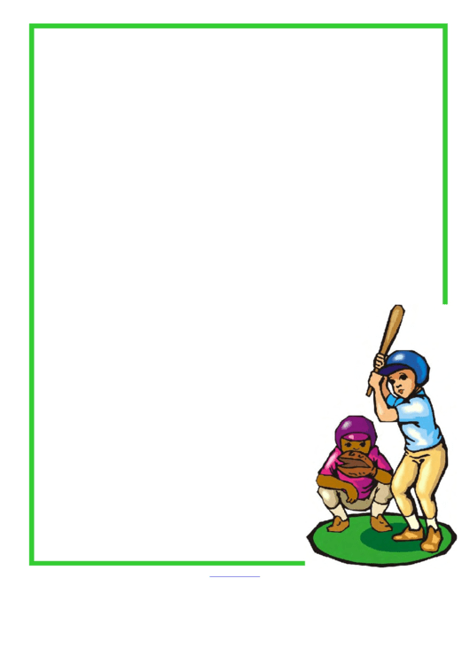 Baseball Decorative Writing Paper Printable pdf
