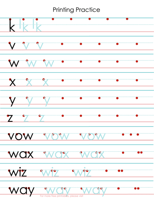 Printing Letter Tracing Template Printable pdf