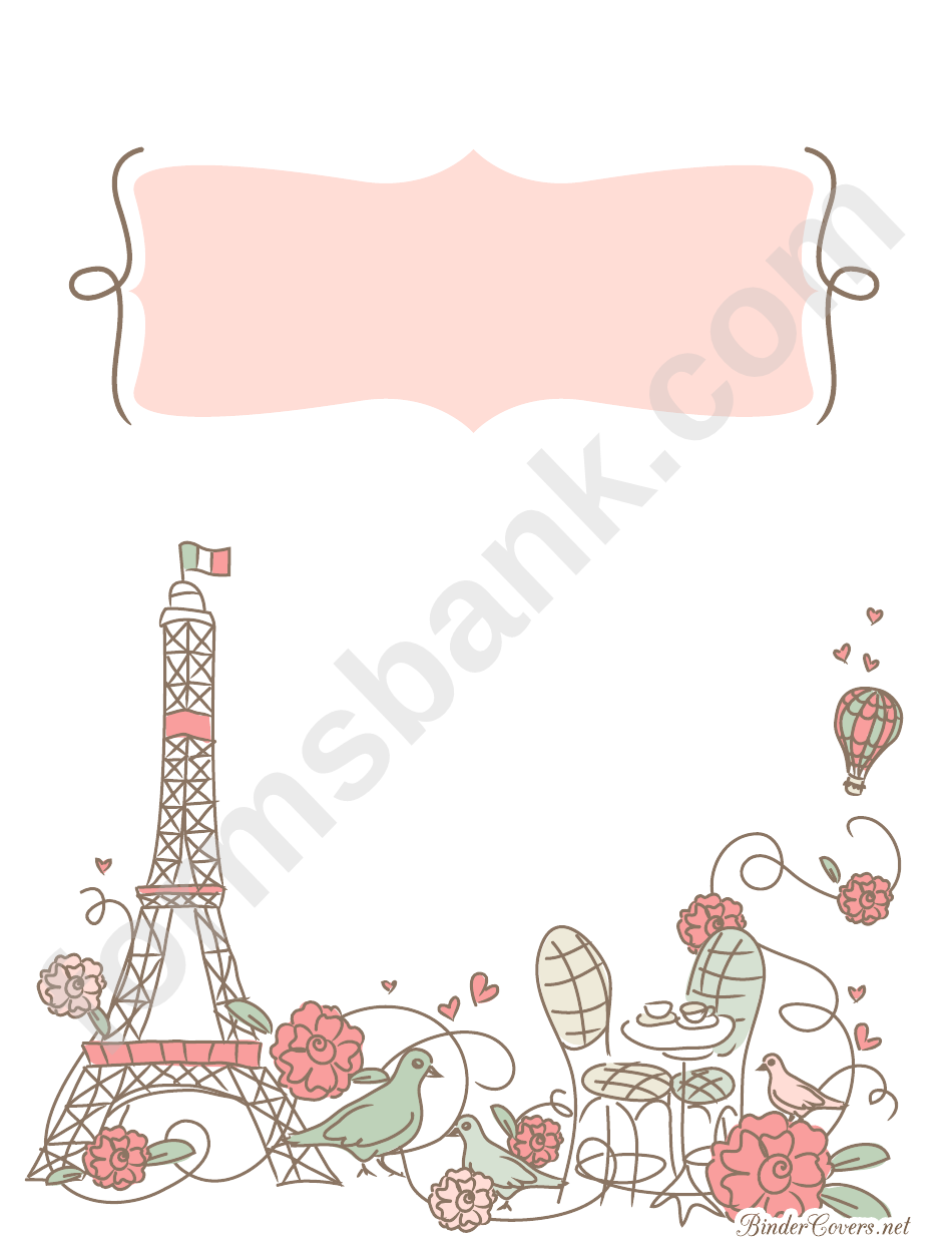 Romantic Paris Binder Cover Template