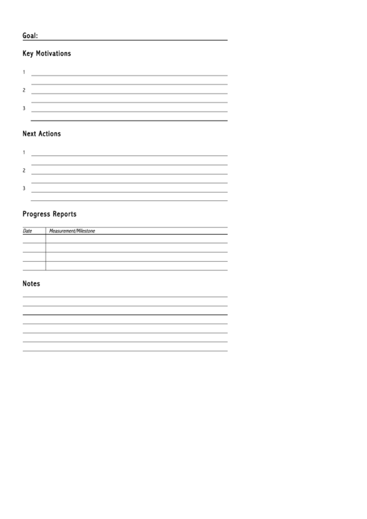 Goals Tracking Sheet Printable pdf