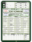 Call Of Cthulhu Character Sheet - Green