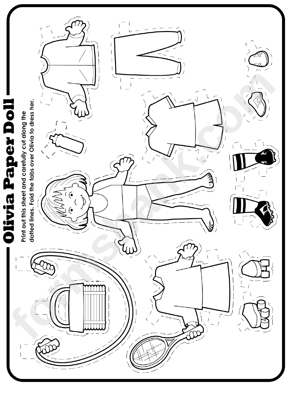 Olivia Paper Doll Template