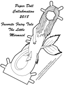 The Little Mermaid Black And White Paper Doll Template