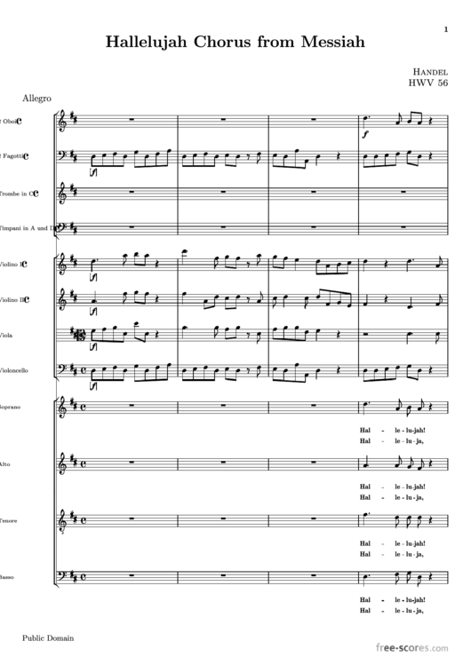 Hallelujah Chorus From Messiah Sheet Music Printable pdf