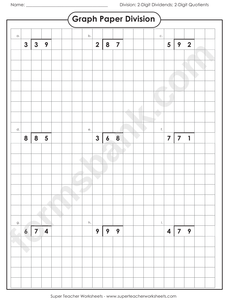 Graph Paper Division Worksheet With Answer Key