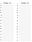 Bullet Grocery List Template
