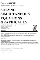 Edexcel Gcse Mathematics (linear) - Solvng Simultaneous Equations Graphically