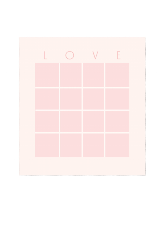 Bridal Shower Bingo Template Printable pdf