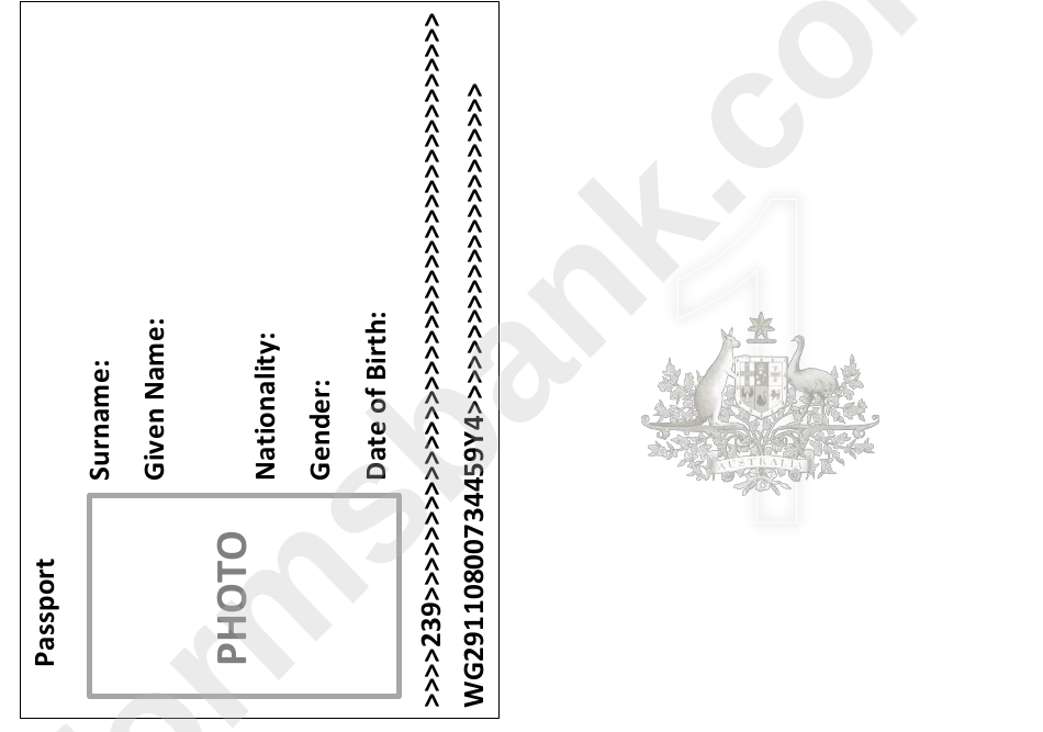 Australian Passport Template