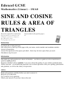 Edexcel Gcse Mathematics (Linear) - Sine And Cosine Rules & Area Of Triangles Printable pdf
