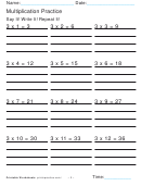 Multiplication Practice 3x Worksheet