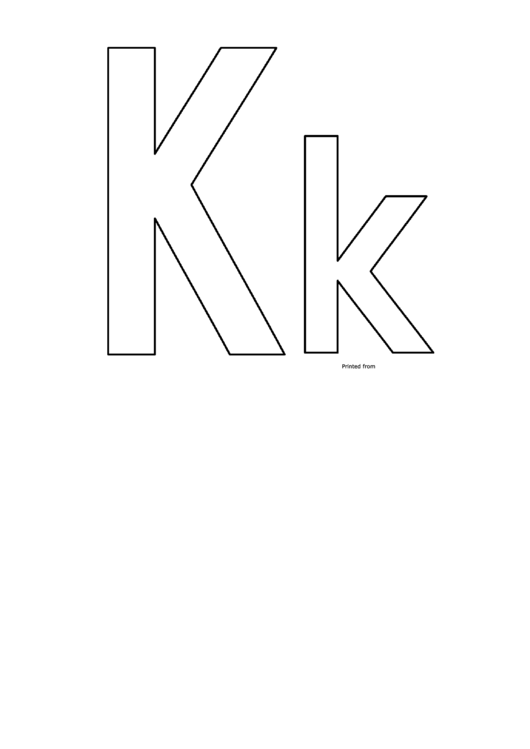 Upper-Lower Case Letter K Template Printable pdf