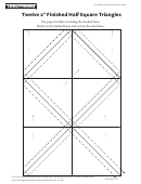 Twelve 2-inch Finished Half Square Triangles Pattern Template