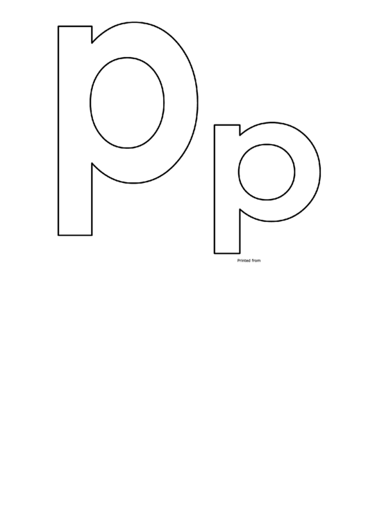 Upper-Lower Case Letter P Template Printable pdf