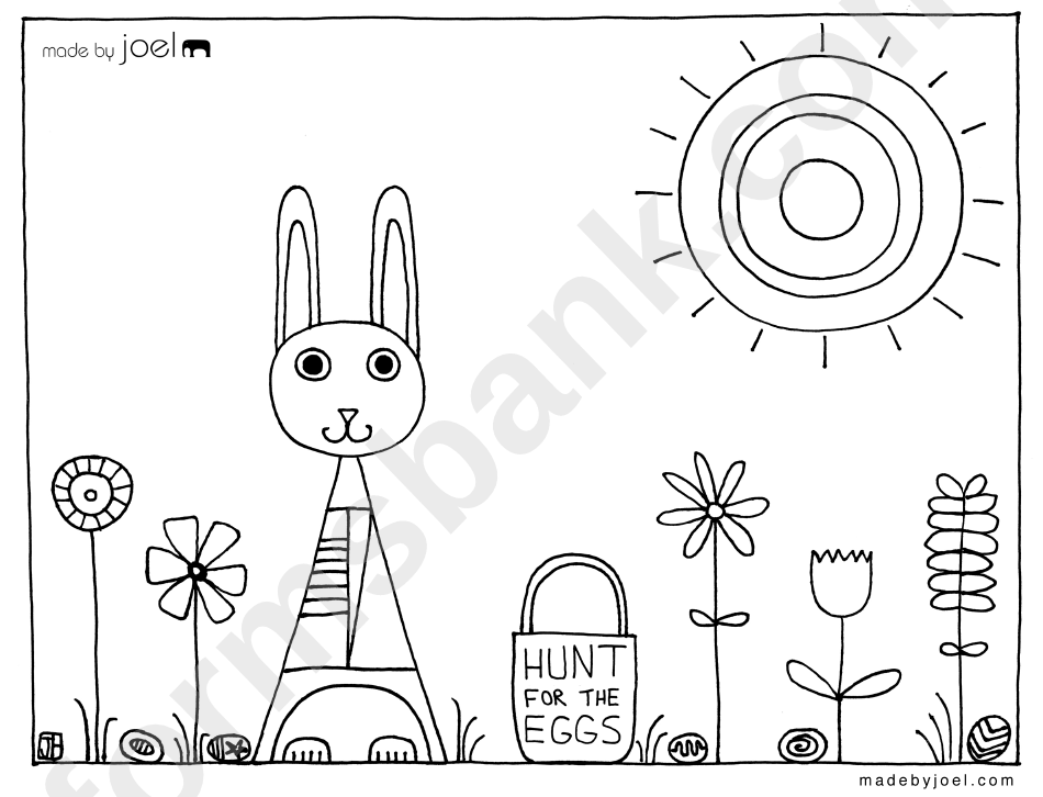 Easter Hunt For The Eggs Coloring Sheet