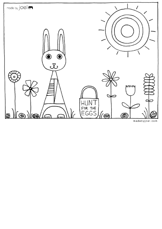 Easter Hunt For The Eggs Coloring Sheet Printable pdf