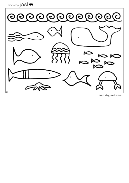 Underwater Creatures Coloring Sheet Printable pdf