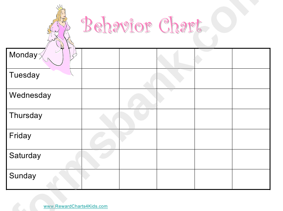 Behaviour Chart - Princess