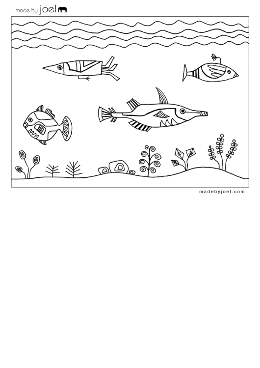 Underwater Fish Design Coloring Sheet Printable pdf