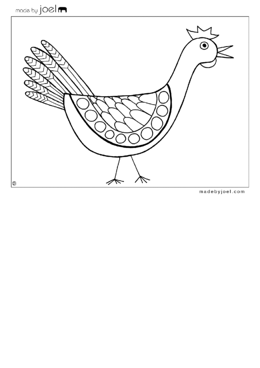 Chicken Coloring Sheet Printable pdf