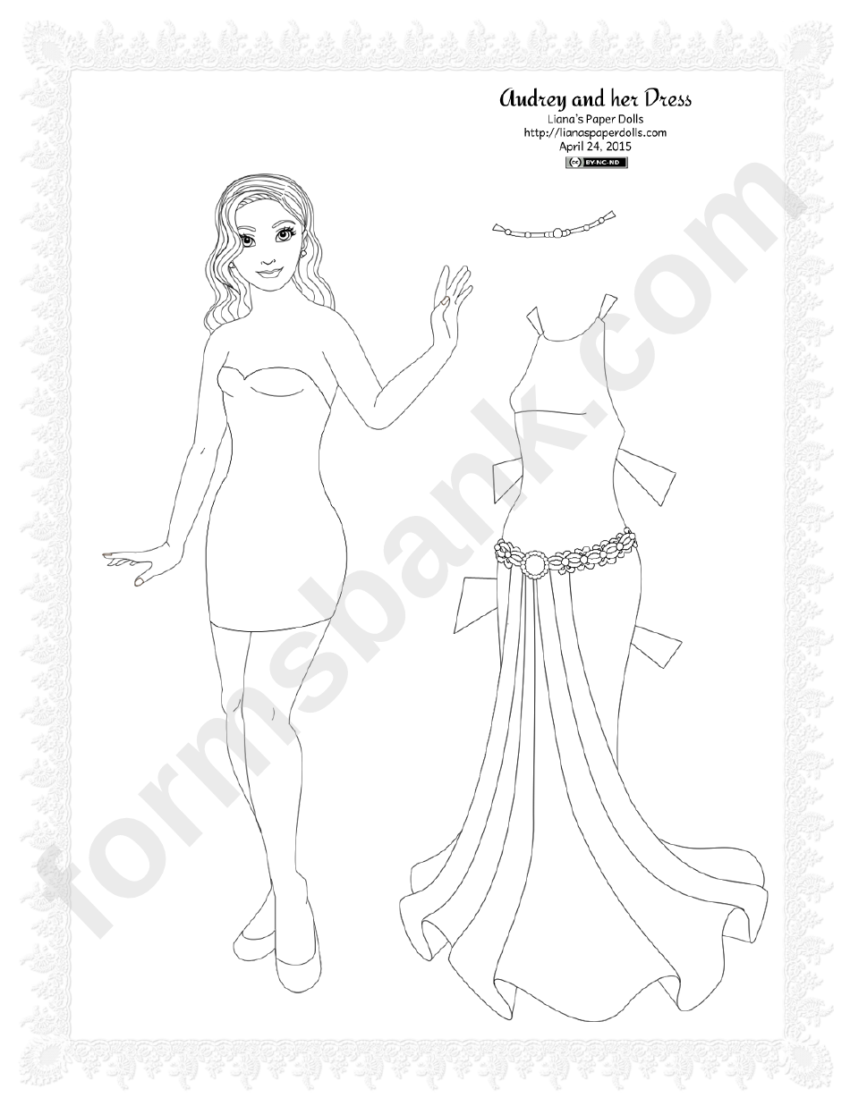 Audrey And Her Dress Paper Doll Template