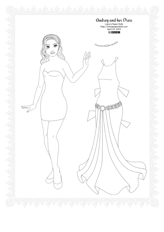 Audrey And Her Dress Paper Doll Template Printable pdf