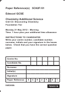 Edexcel Gcse Chemistry/additional Science - Unit C2: Discovering Chemistry