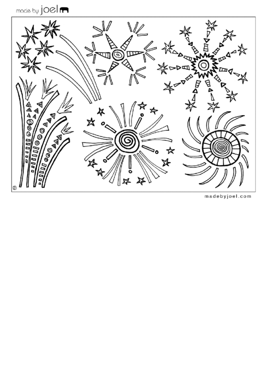 4th Of July Fireworks Coloring Sheet Printable pdf