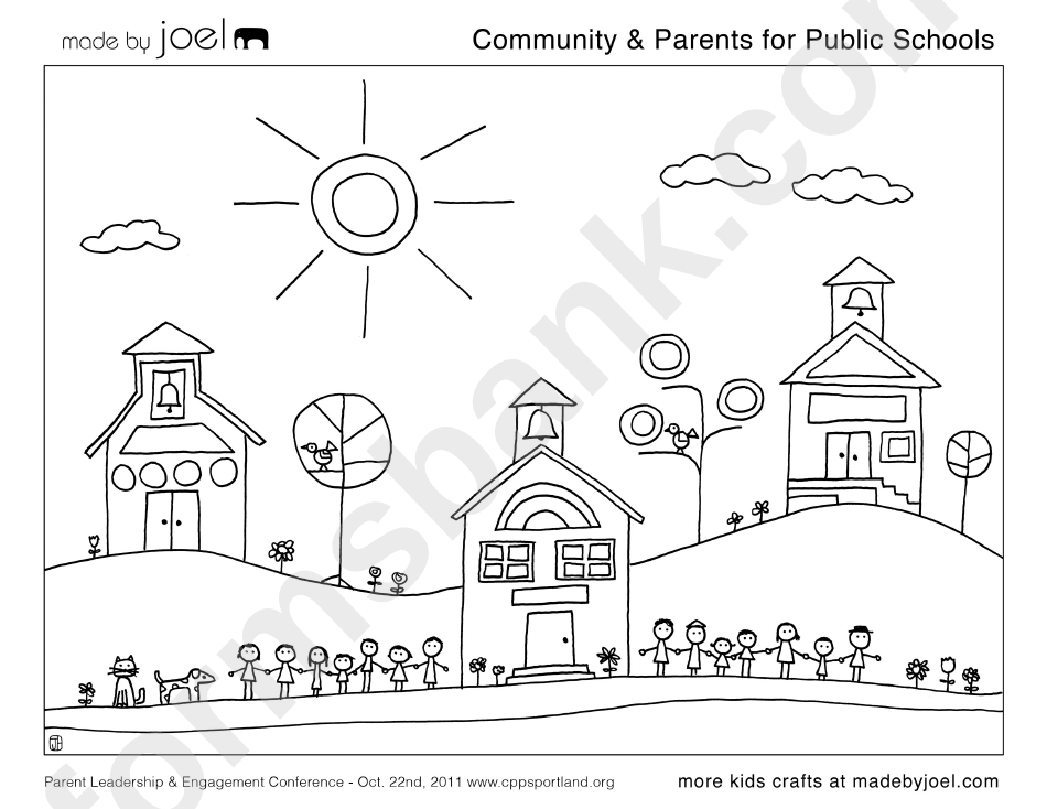 Community And Parents For Public Schools Coloring Sheet