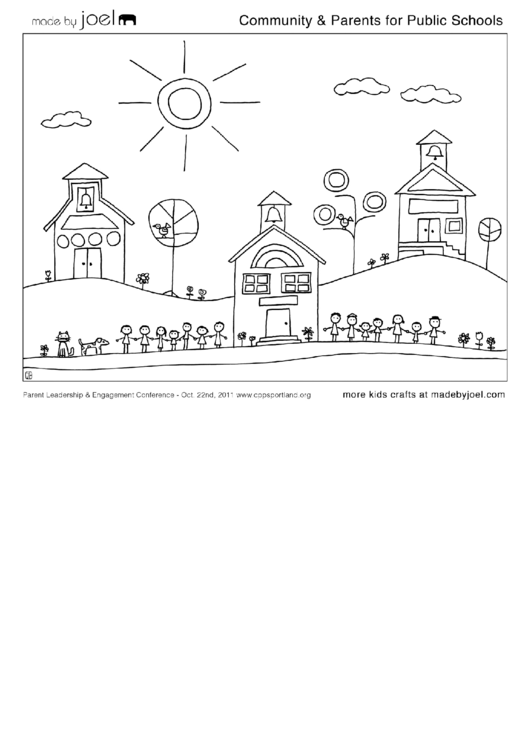 Community And Parents For Public Schools Coloring Sheet Printable pdf