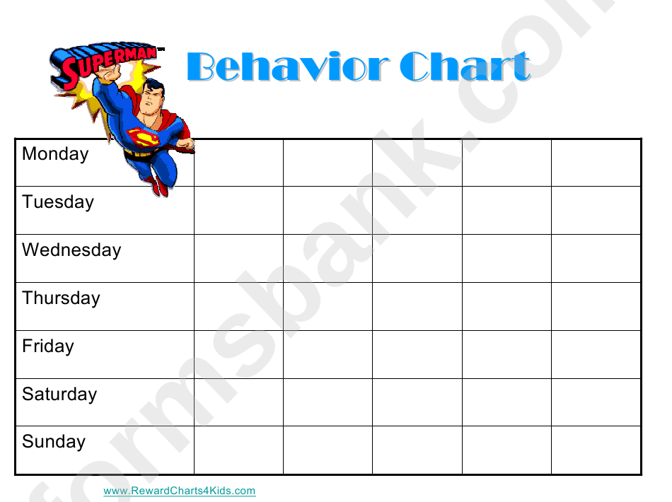 Superman Behavior Chart