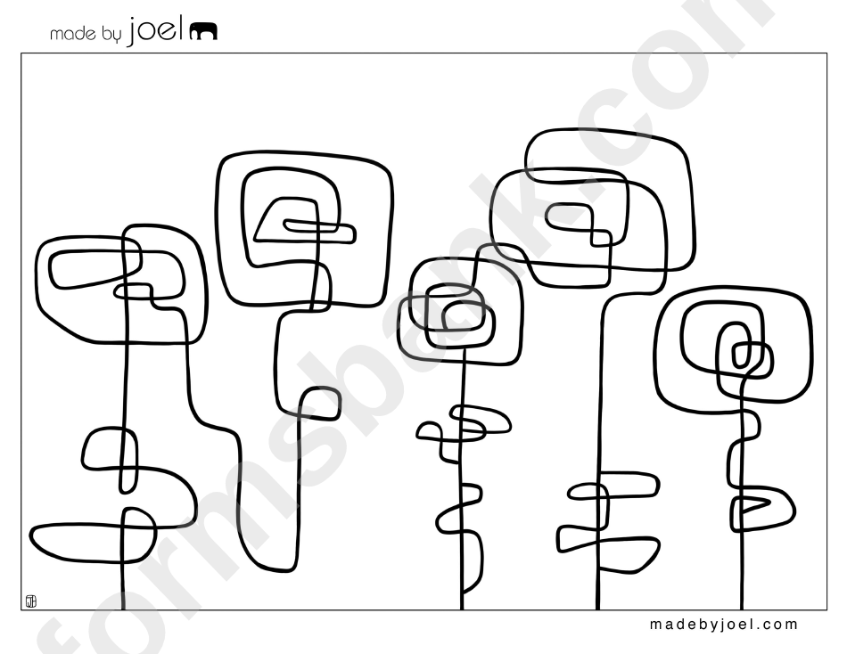 Contour Flower Garden Coloring Sheet