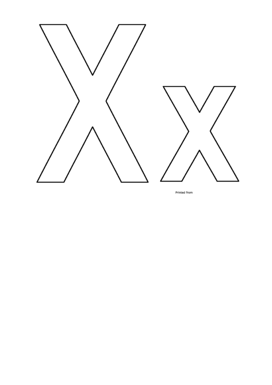 Upper-Lower Case Letter X Template Printable pdf