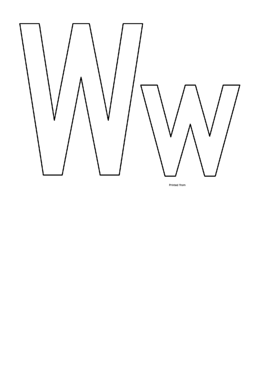 Upper-Lower Case Letter W Template Printable pdf