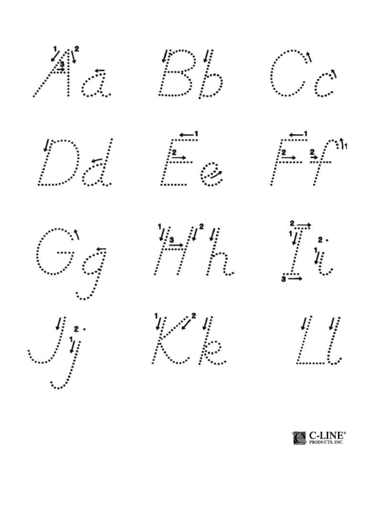 Alphabet A - L Letter Tracing Template Printable pdf