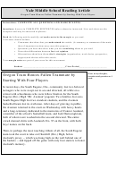 Oregon Team Honors Fallen Teammate By Starting With Four Players - Middle School Reading Article Worksheet Printable pdf