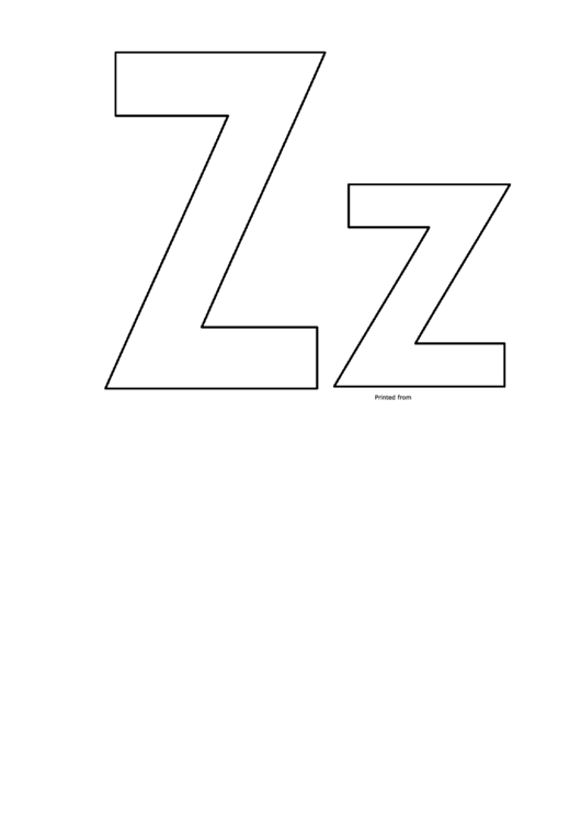 Upper-Lower Case Letter Z Template Printable pdf
